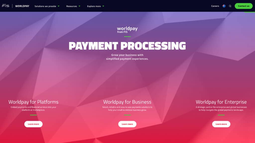 Worldpay homepage