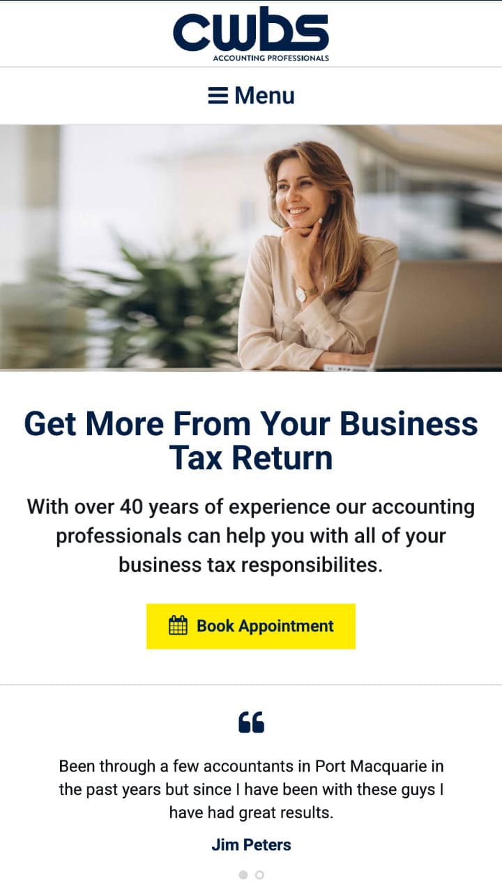 Website Design project for CWBS Accountants