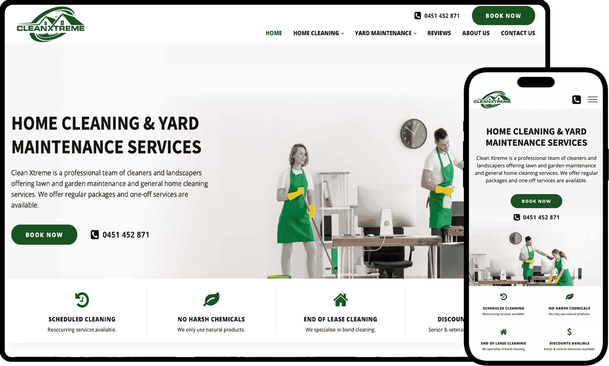 Clean Xtreme Website Mockup