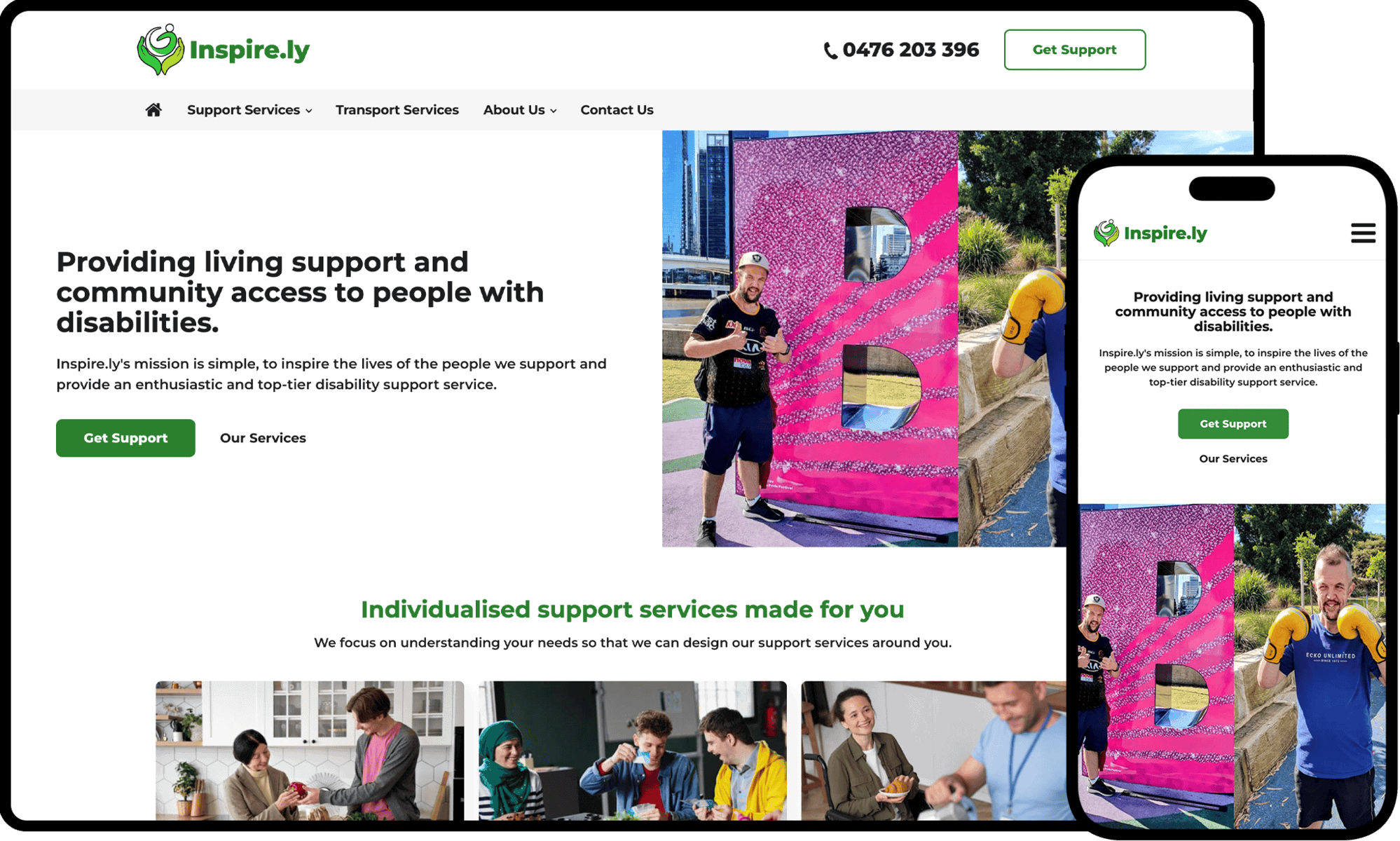 Inspire.ly Website Mockup