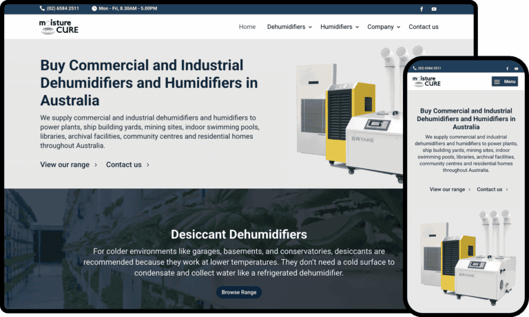 Business Website Design for Moisture Cure Commercial