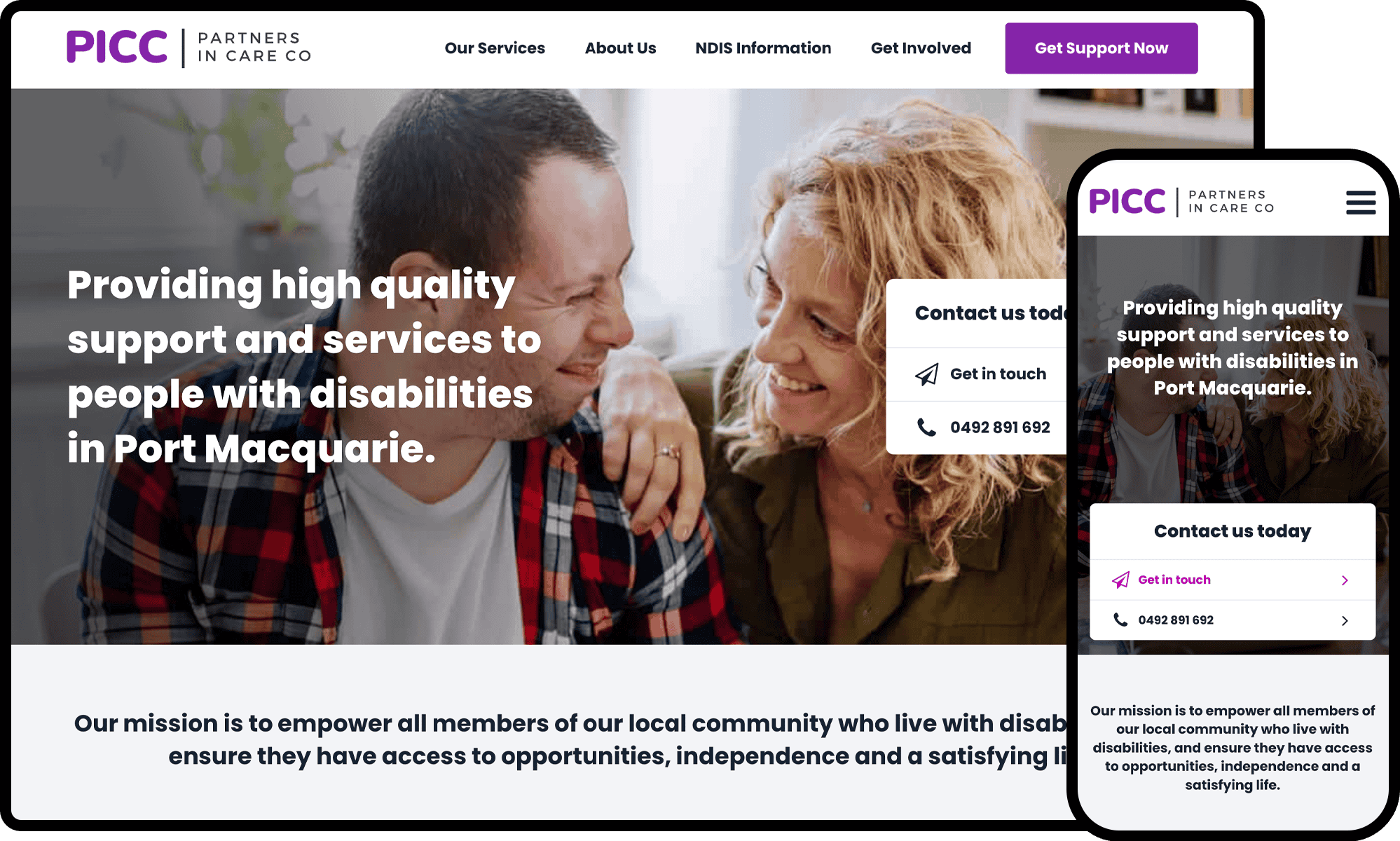Partners in Care Website Mockup