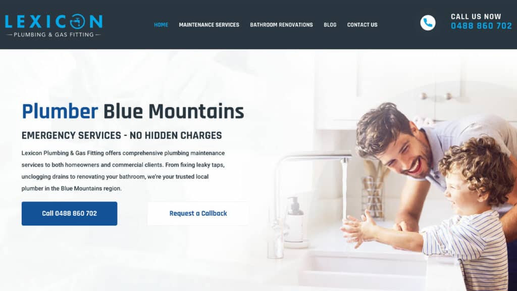 Blue Mountains Plumbing Website Design