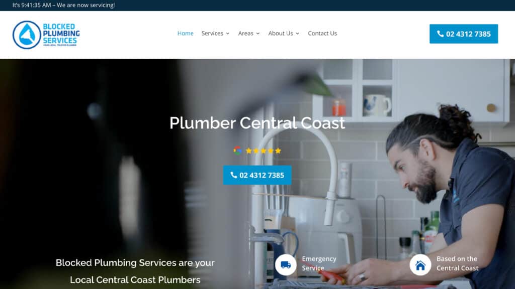 Central Coast Plumbing Website Design