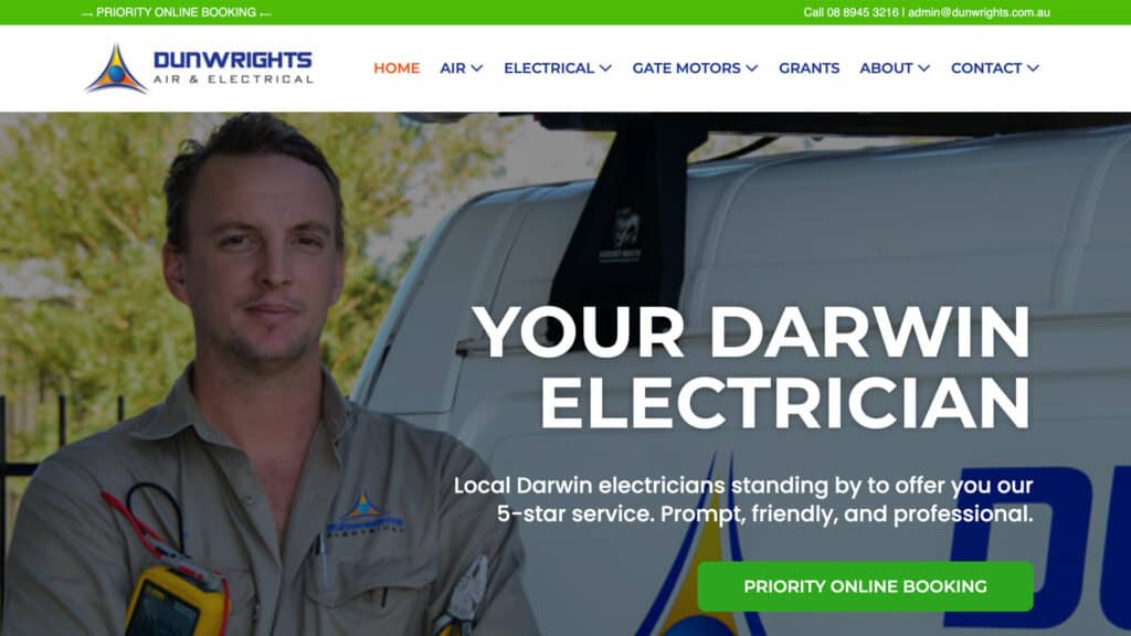 Darwin Electrician Website Design