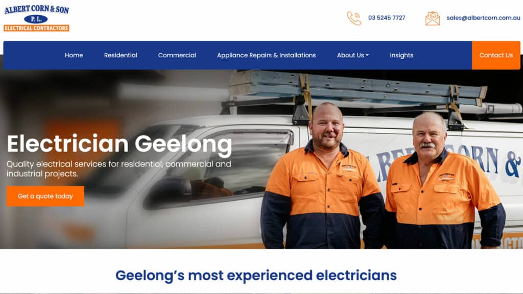 Geelong Electrician Website Design