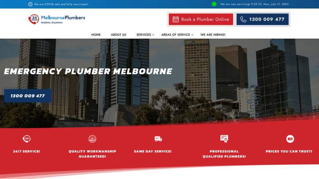 Melbourne Plumbing Website Design