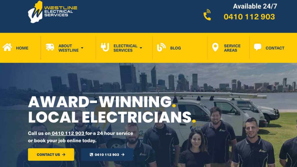 Perth Electrician Website Design