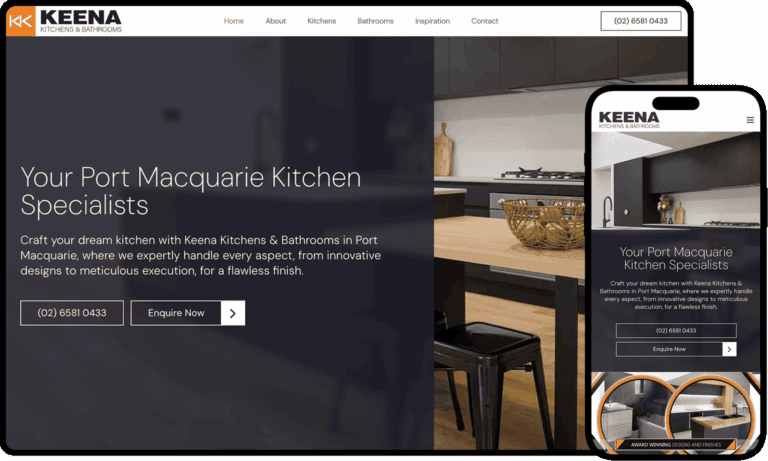 Business Website Design for Keena Kitchens