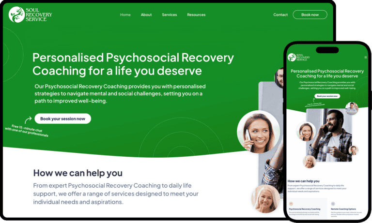 Soul Recovery Service Website Mockup