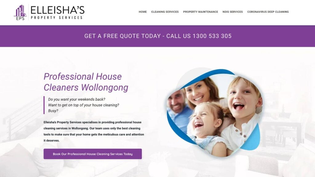 Cleaning Website Design Wollongong