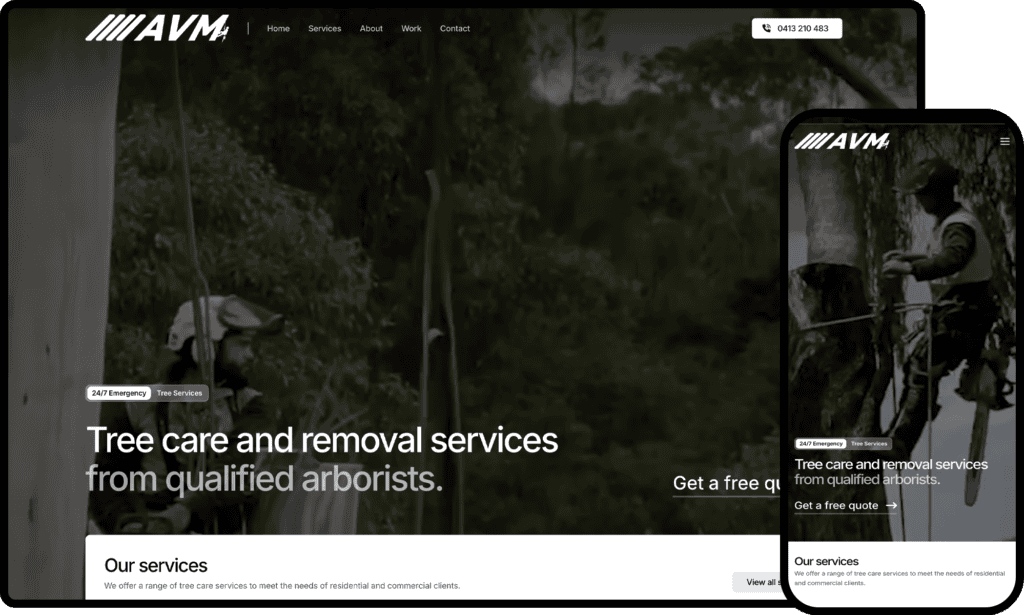 Website Design AVM Arboriculture Solutions