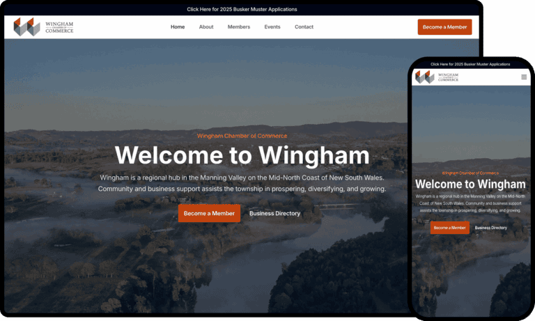 Business Website Design for Wingham Chamber of Commerce