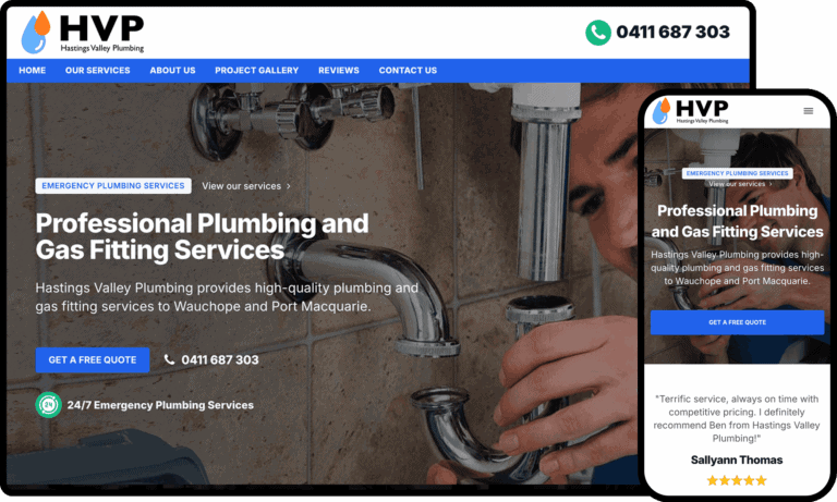 Business Website Design for Hastings Valley Plumbing