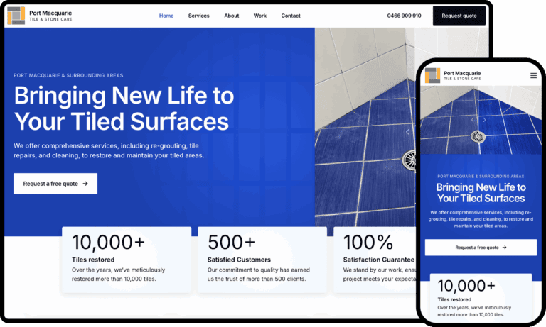 Business Website Design for Port Tile & Stone Care