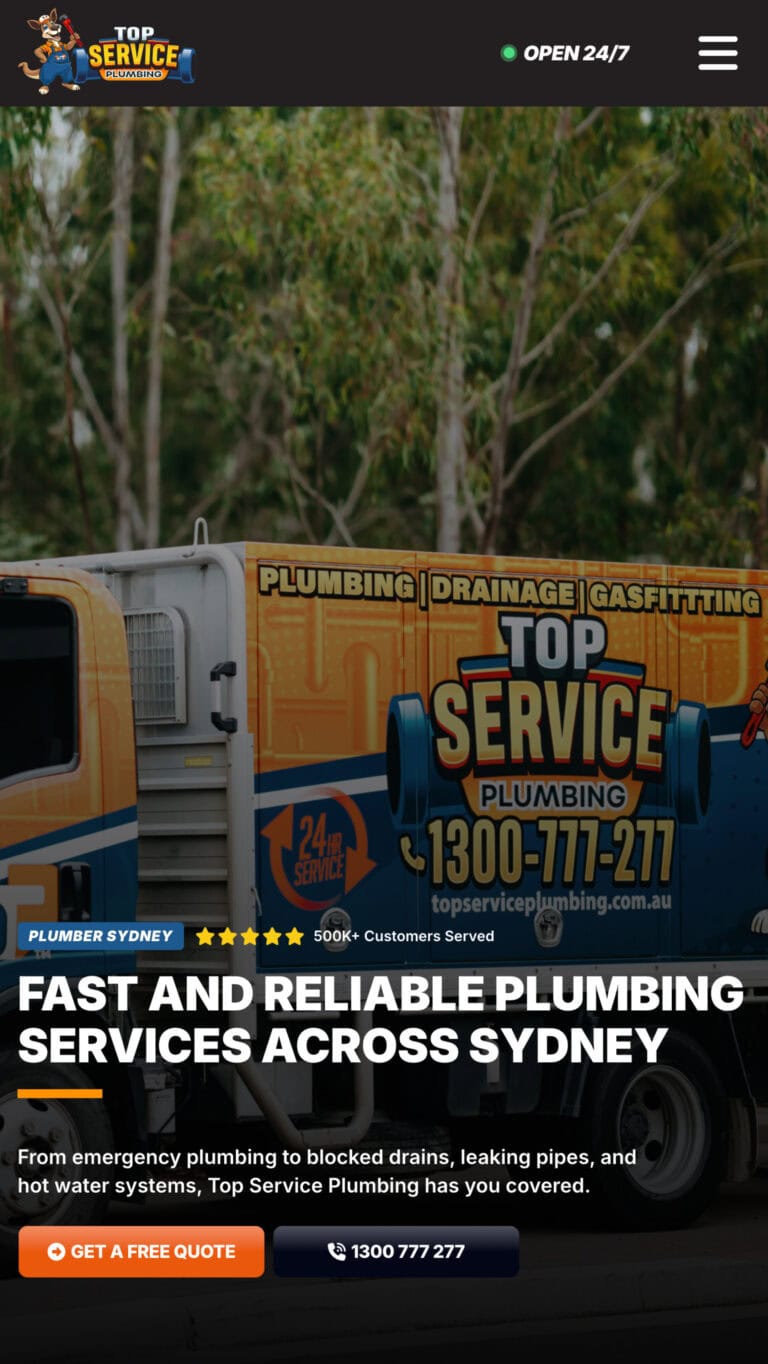 Website Design project for Top Service Plumbing