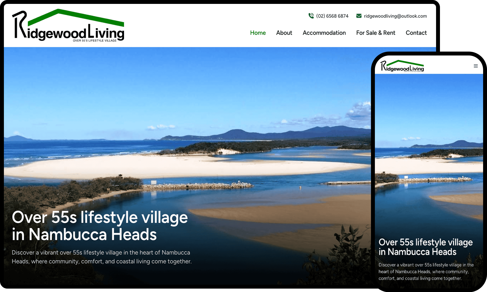 Ridgewood Living Website Mockup