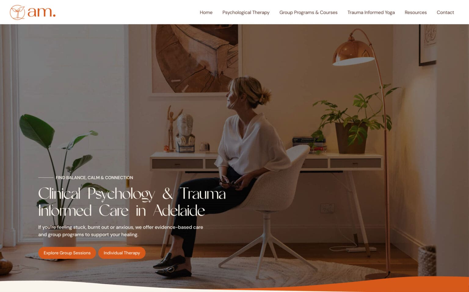 Website Design project for AM Clinical Psychology
