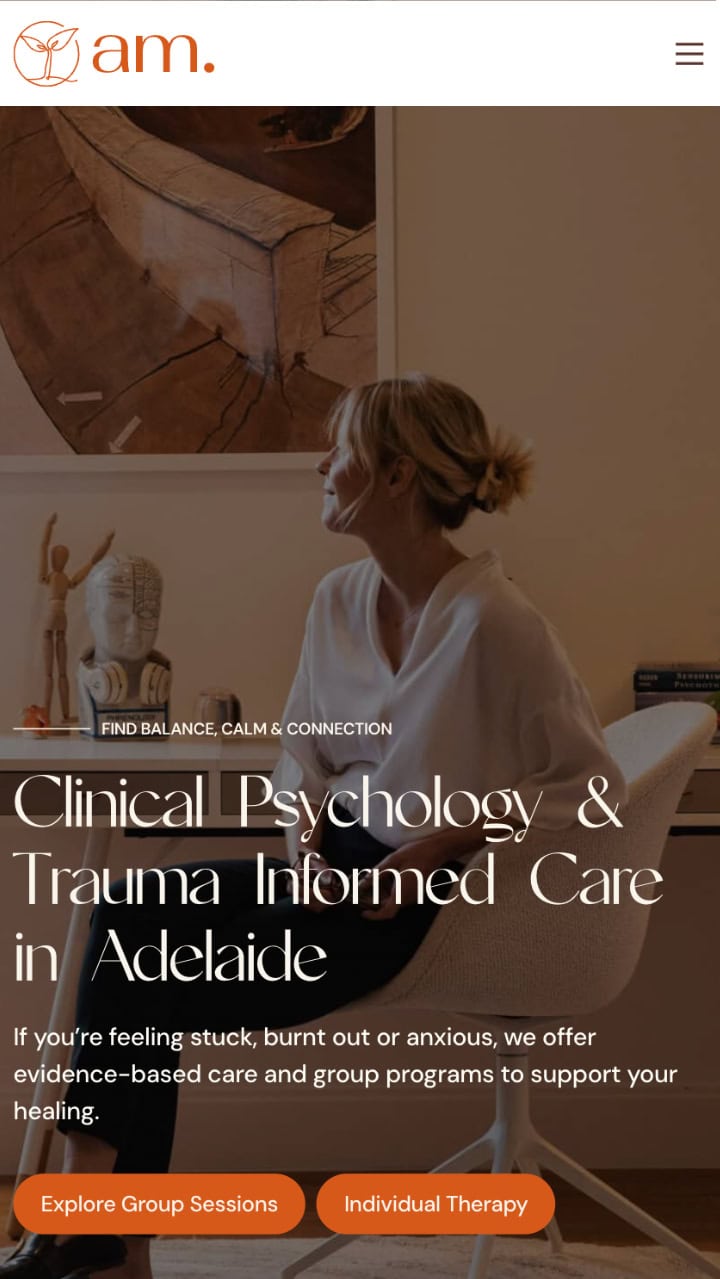 Website Design project for AM Clinical Psychology