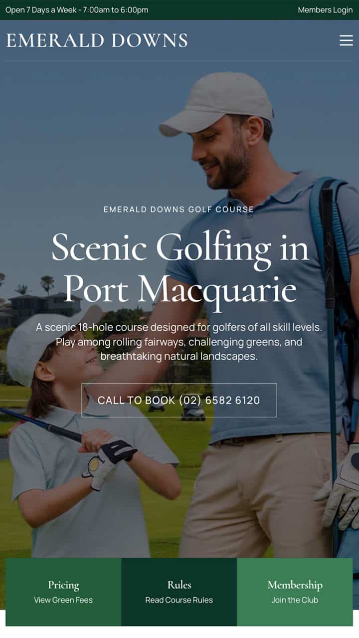 Website Design project for Emerald Downs