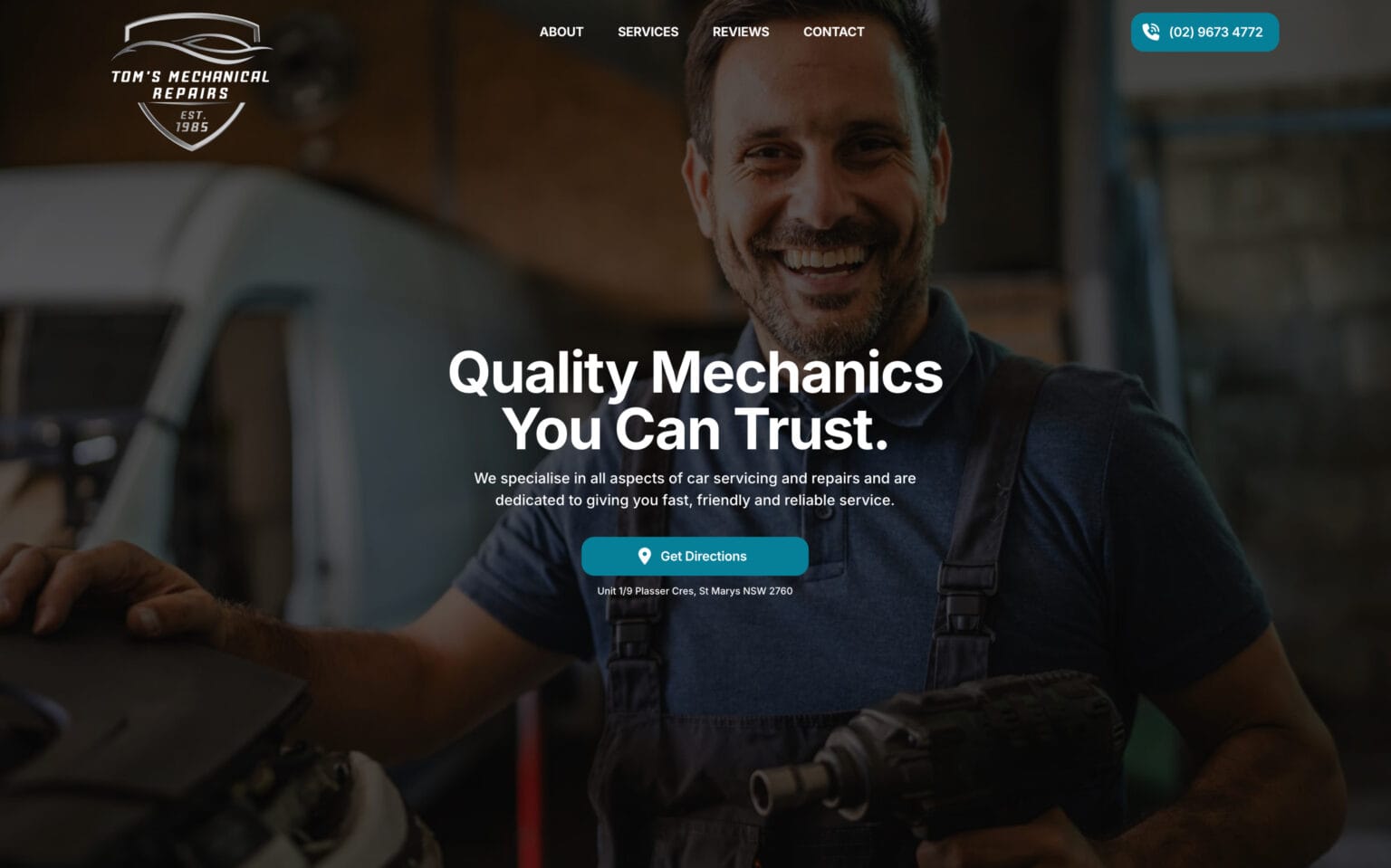 Website Design project for Tom’s Mechanical Repairs