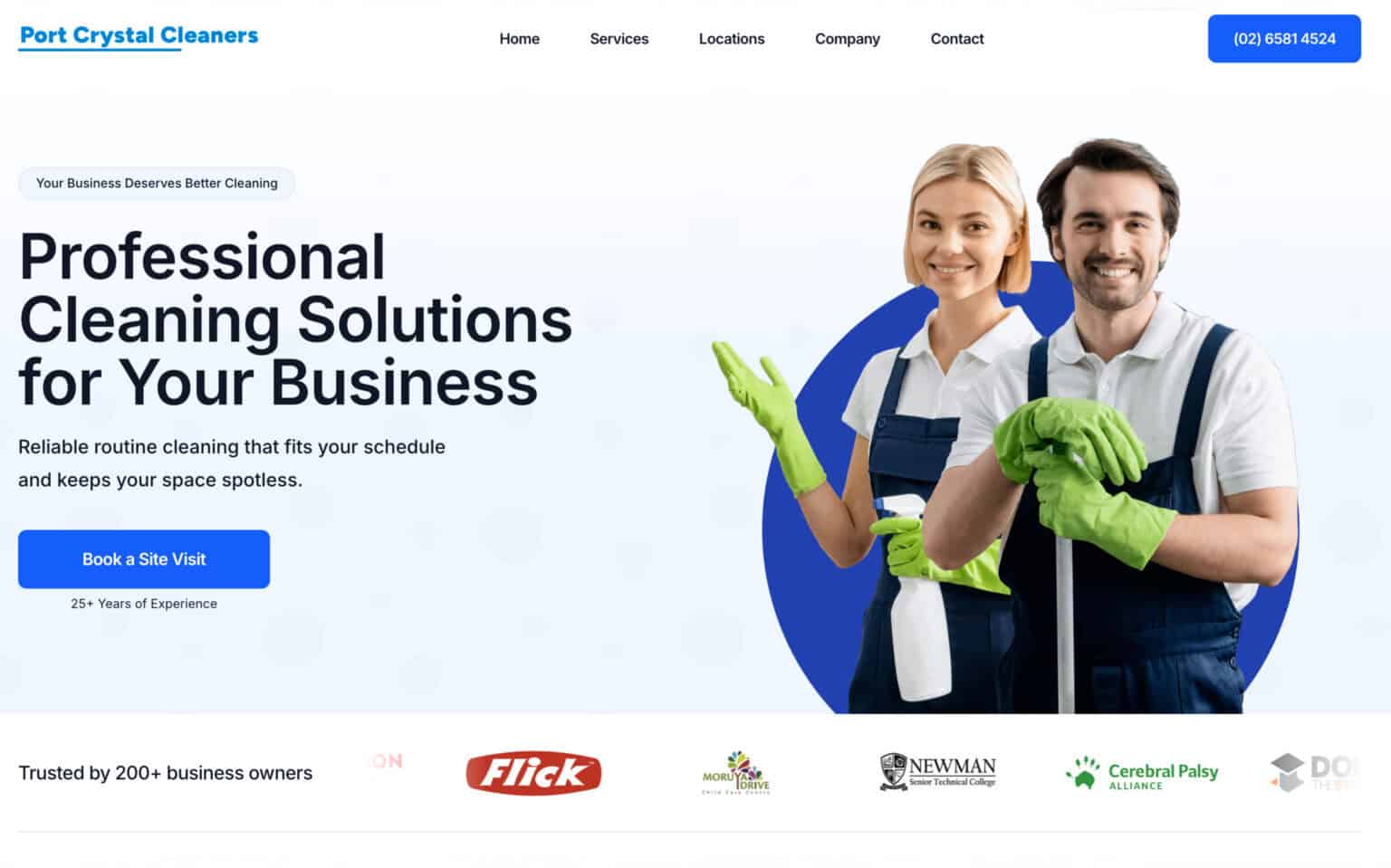 Website Design project for Port Crystal Cleaners