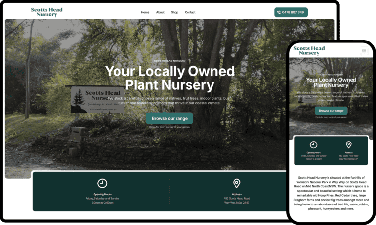 Business Website Design for Scotts Head Nursery