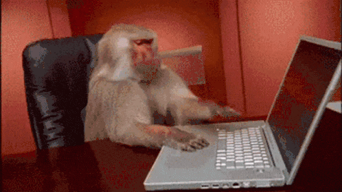 Monkey developer at a desk, a fun take on building a static website with simple code