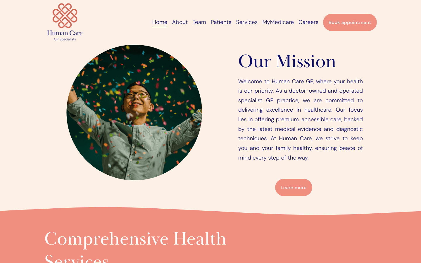 Human Care GP website homepage