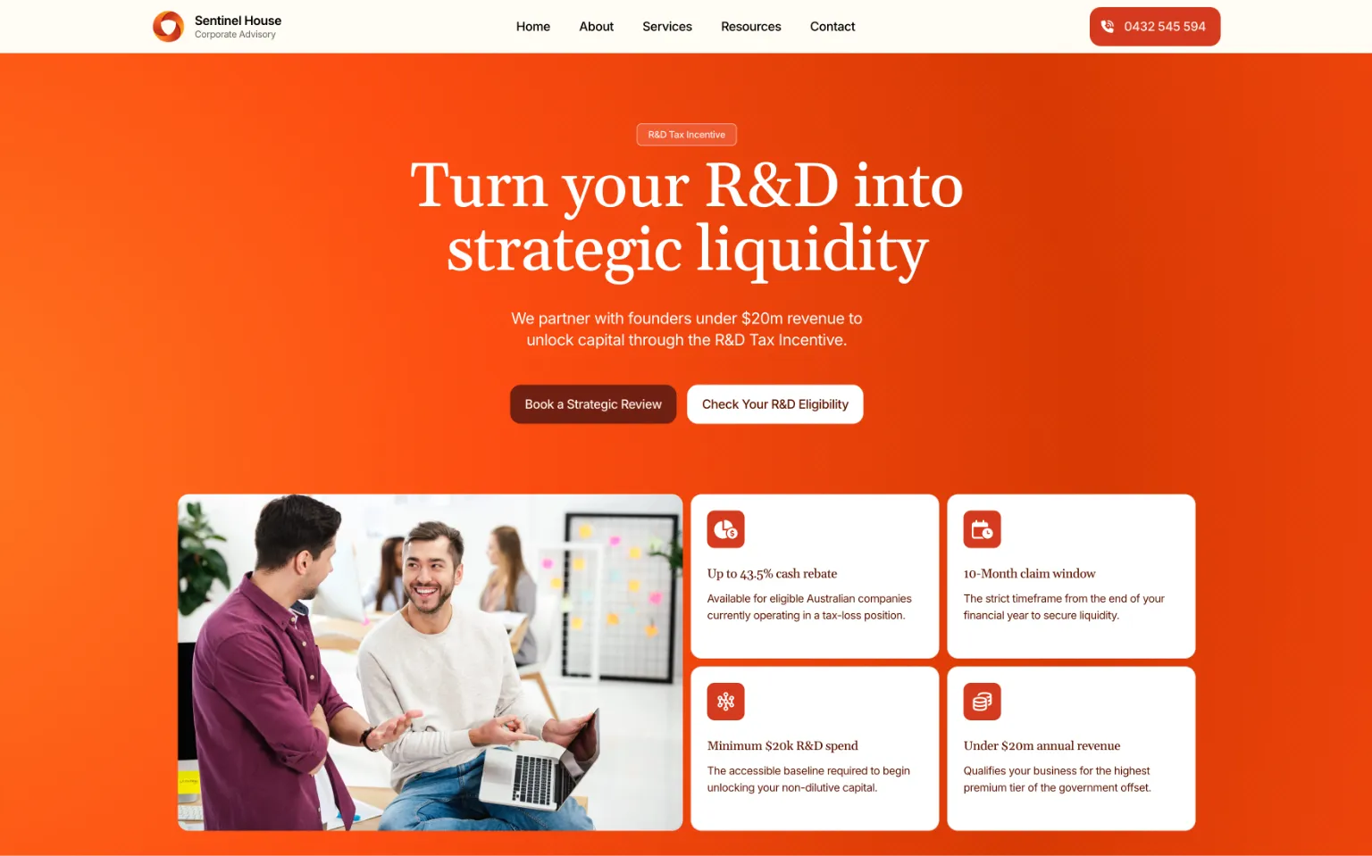 Website Design project for Sentinel House