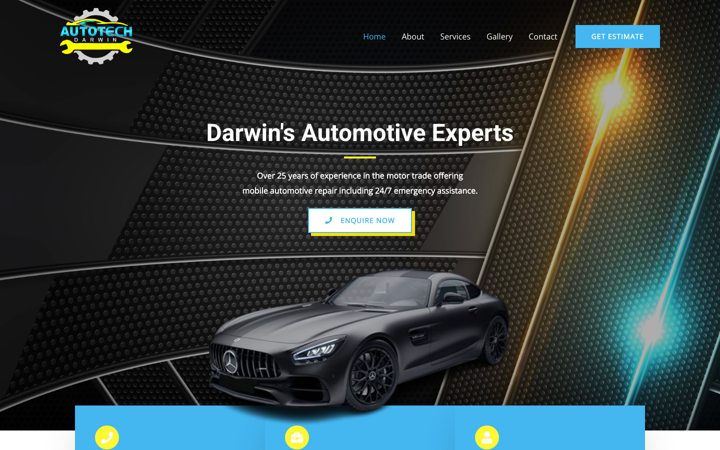 Autotech Darwin website homepage