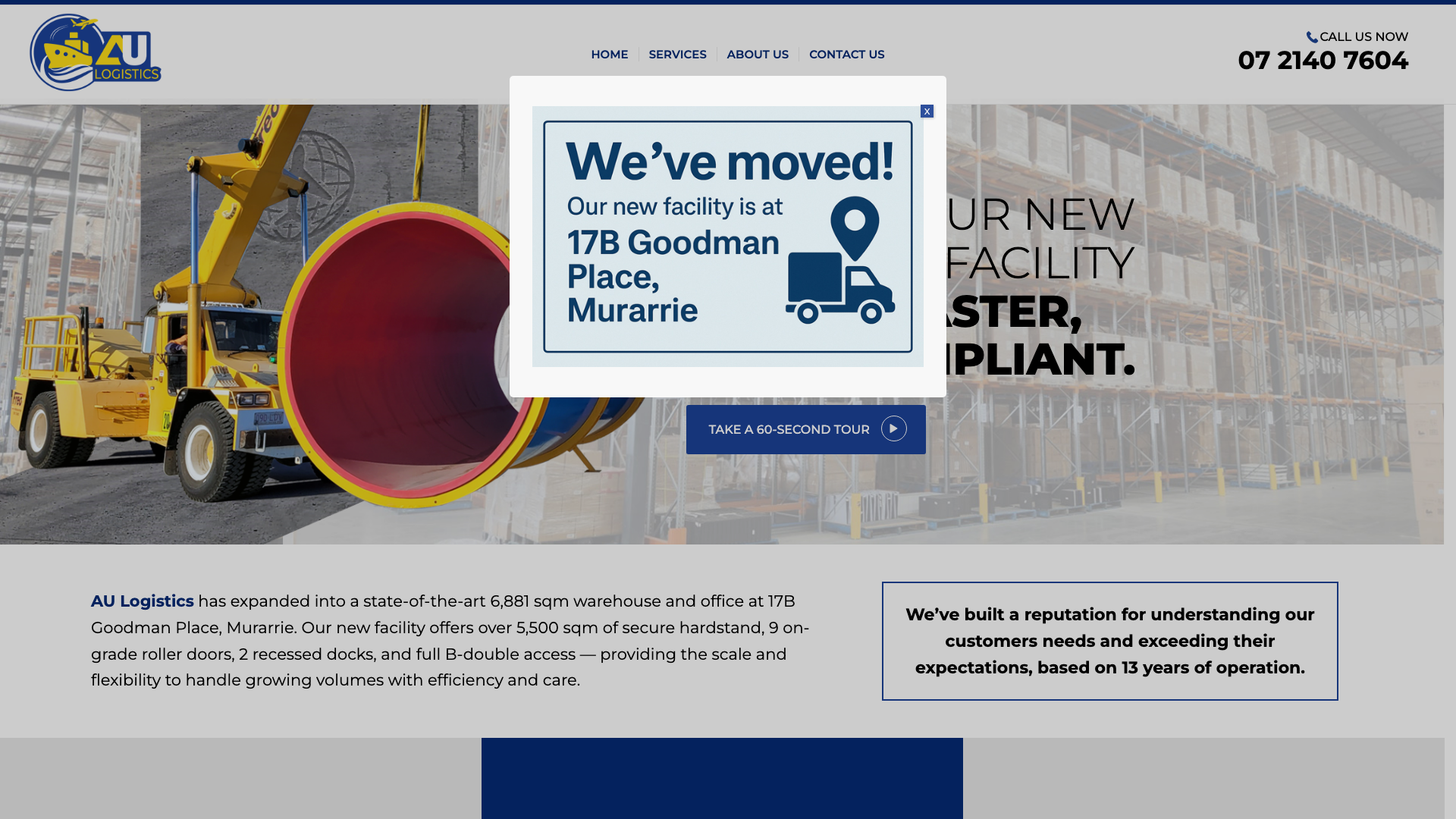 The 16 Best B2B Website Design Examples in Australia 4 AU Logistics website homepage