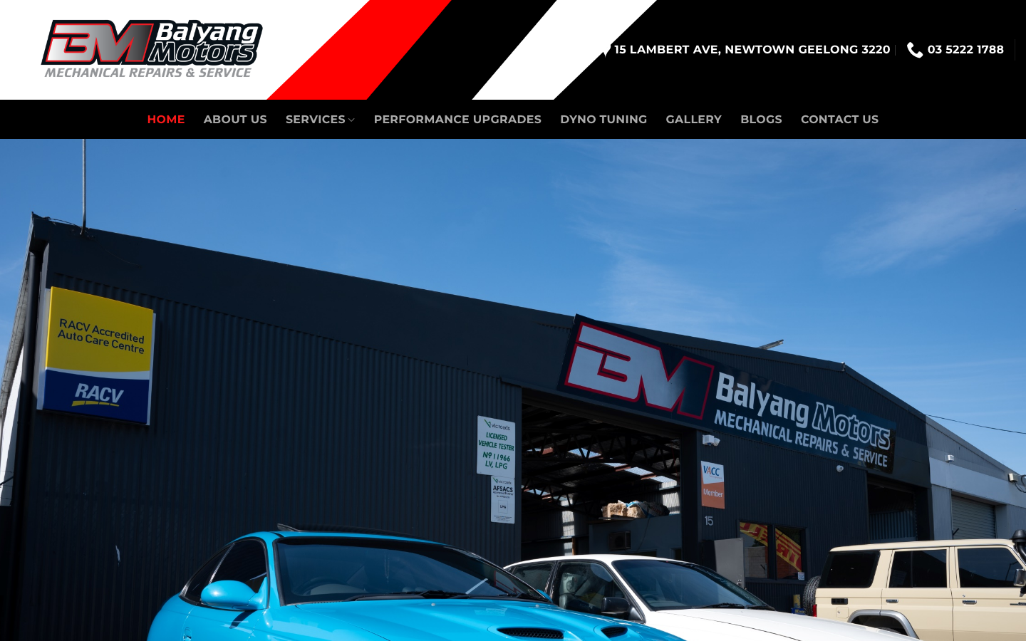 Balyang Motors website homepage