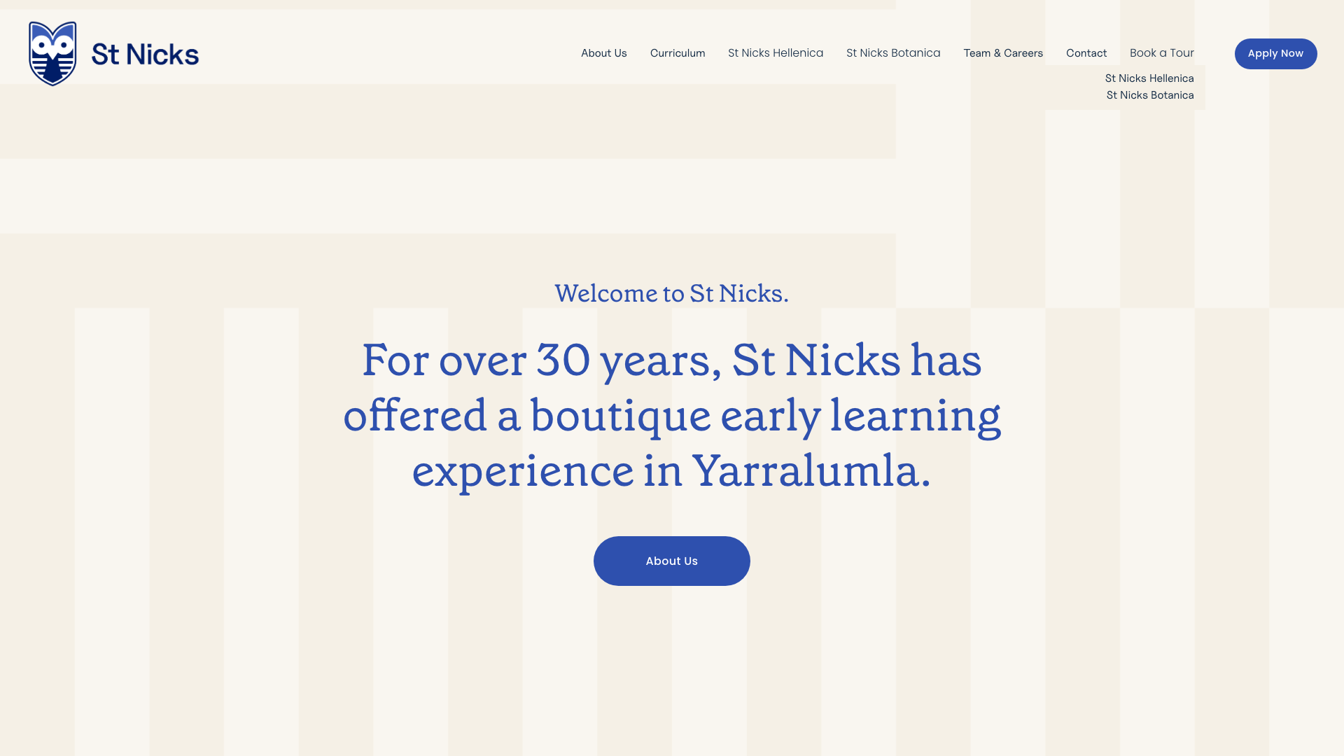 St Nicholas Preschool website homepage