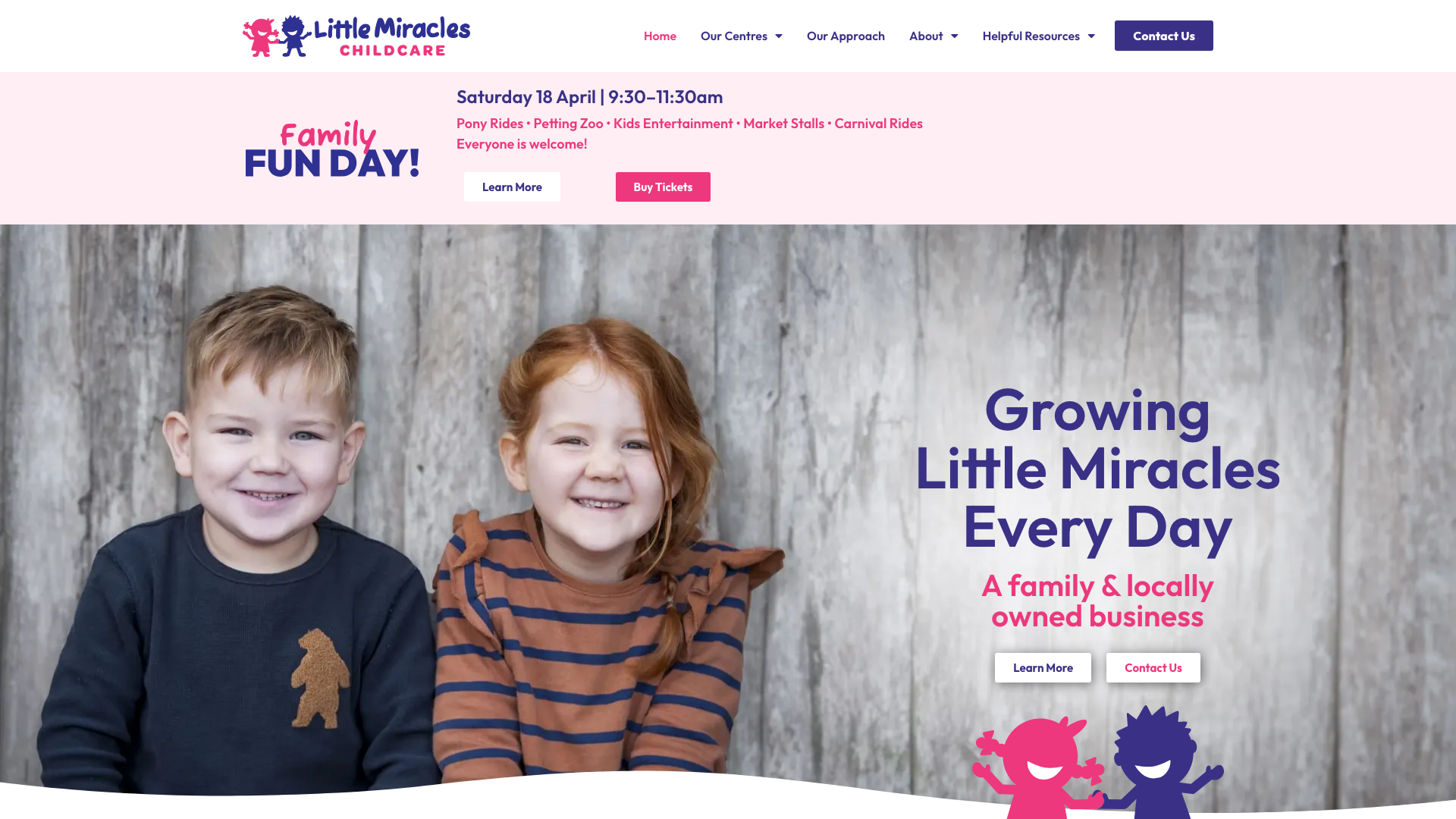 Little Miracles website homepage