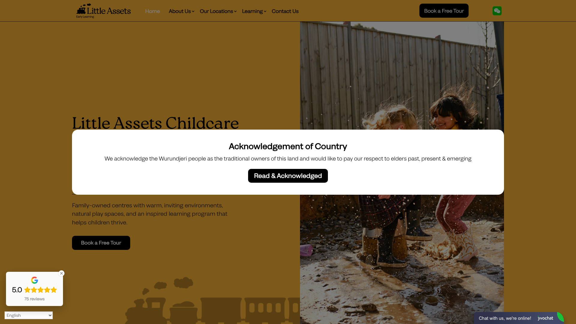 Little Assets Early Learning website homepage