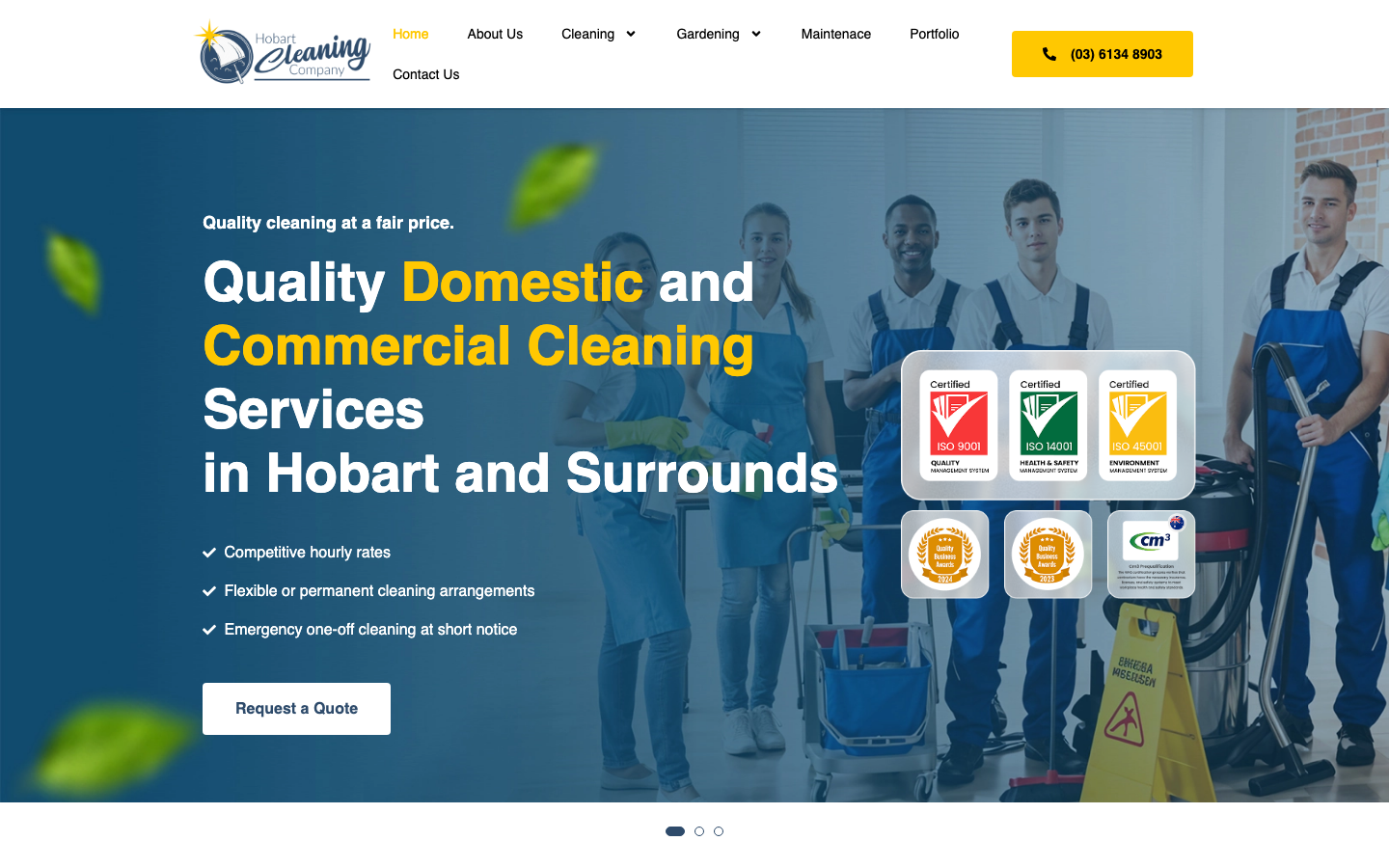 Hobart Cleaning Company website