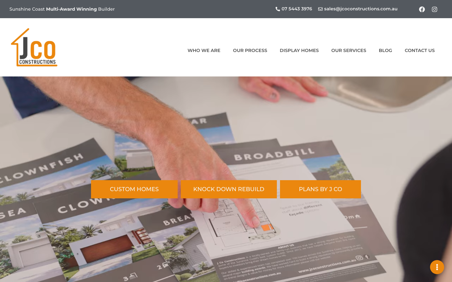 The 17 Best Construction Website Design Examples in Australia 8 J Co Constructions website homepage