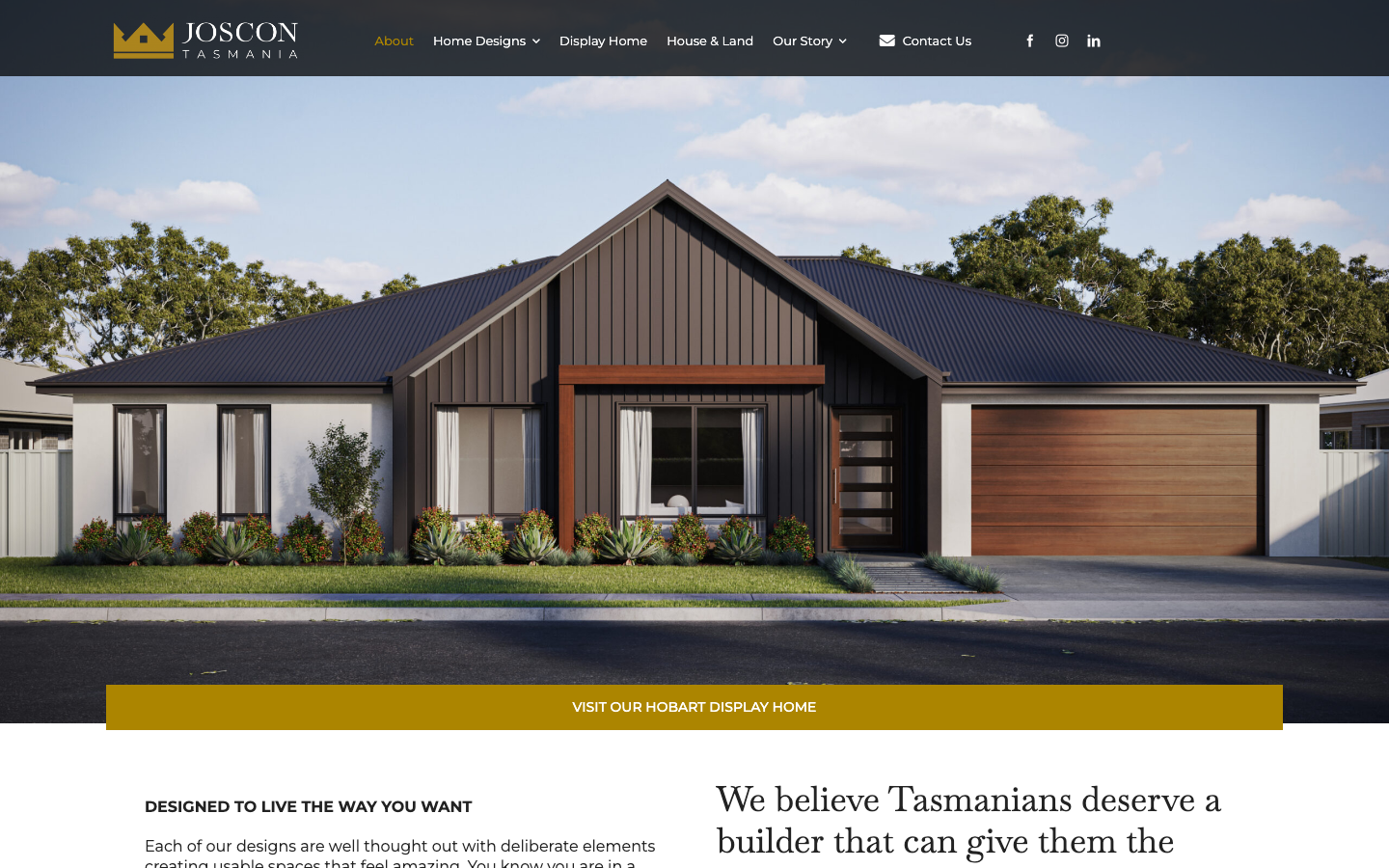 The 17 Best Construction Website Design Examples in Australia 1 JOSCON Tasmania website homepage