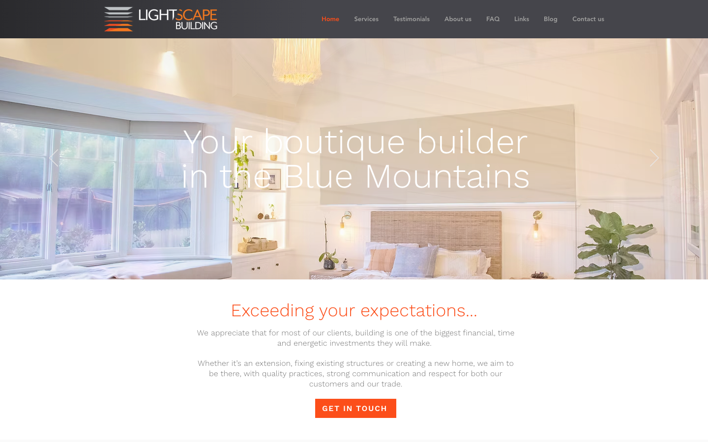 The 17 Best Construction Website Design Examples in Australia 6 Lightscape Building website homepage