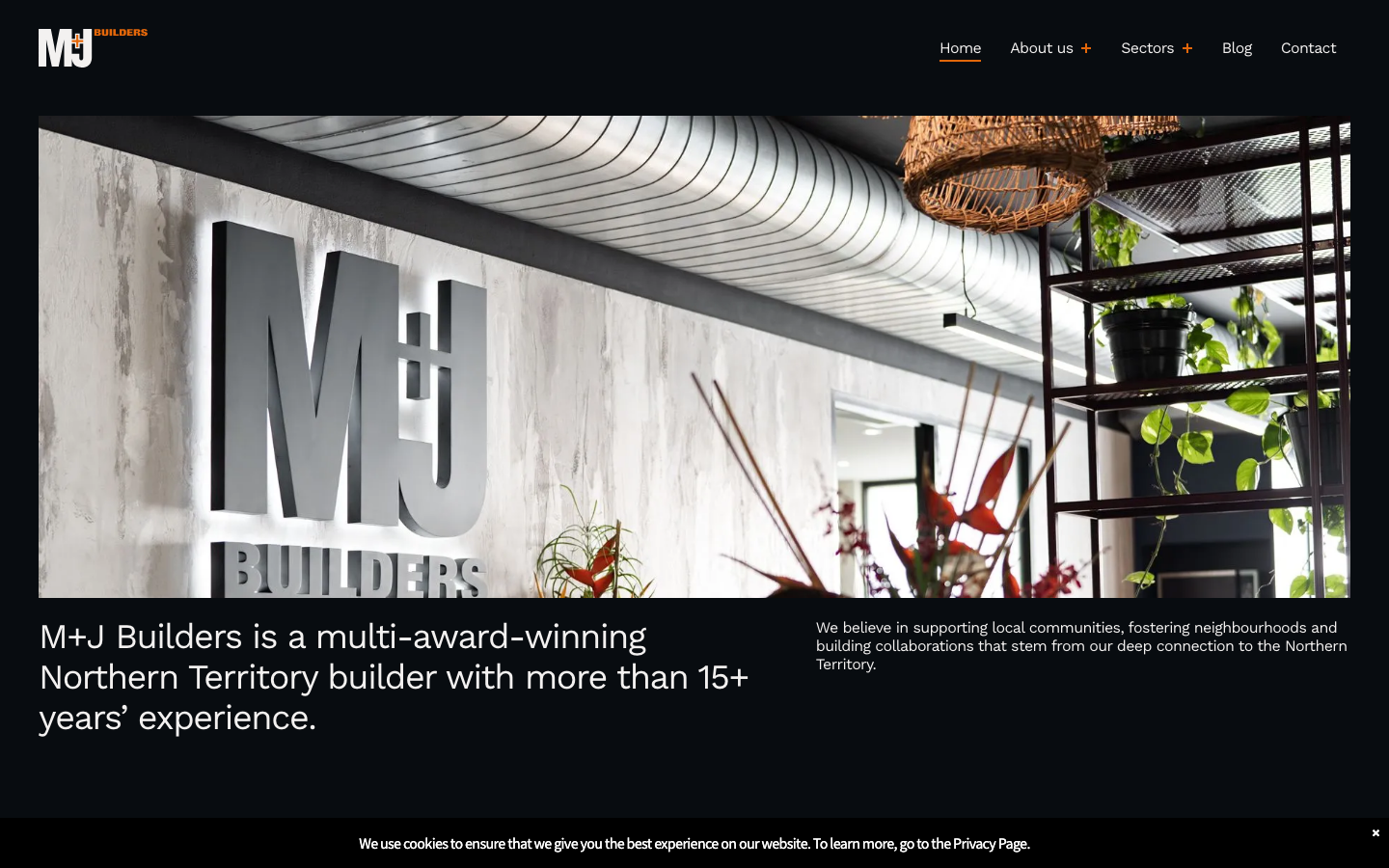 The 17 Best Construction Website Design Examples in Australia 9 M+J Builders website homepage