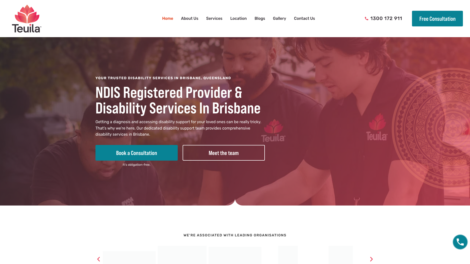 Teuila website homepage
