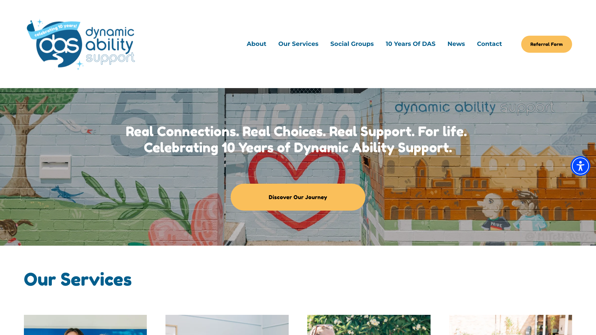 Dynamic Ability Support website homepage