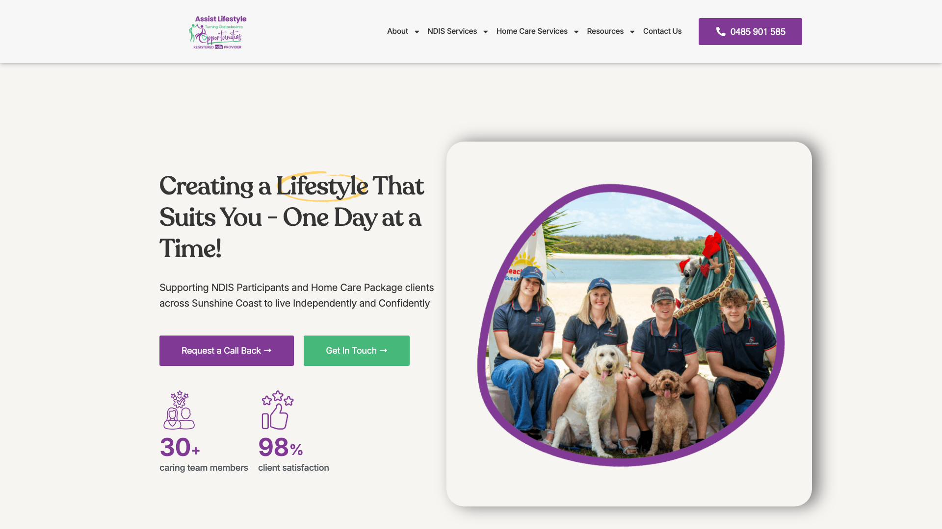 Assist Lifestyle website homepage