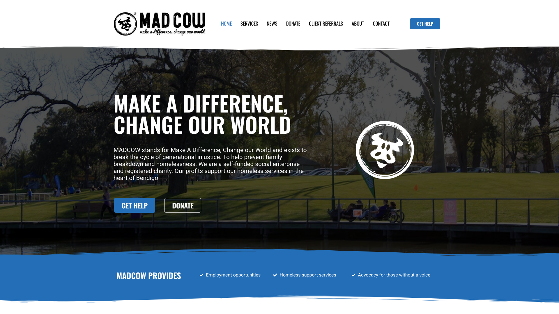 The 16 Best Nonprofit Website Design Examples in Australia 16 MADCOW website homepage