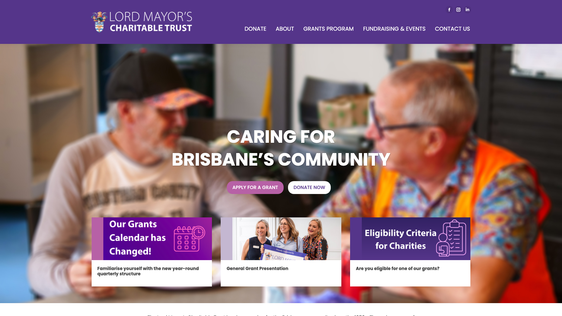 The 16 Best Nonprofit Website Design Examples in Australia 10 Lord Mayors Charitable Trust website homepage