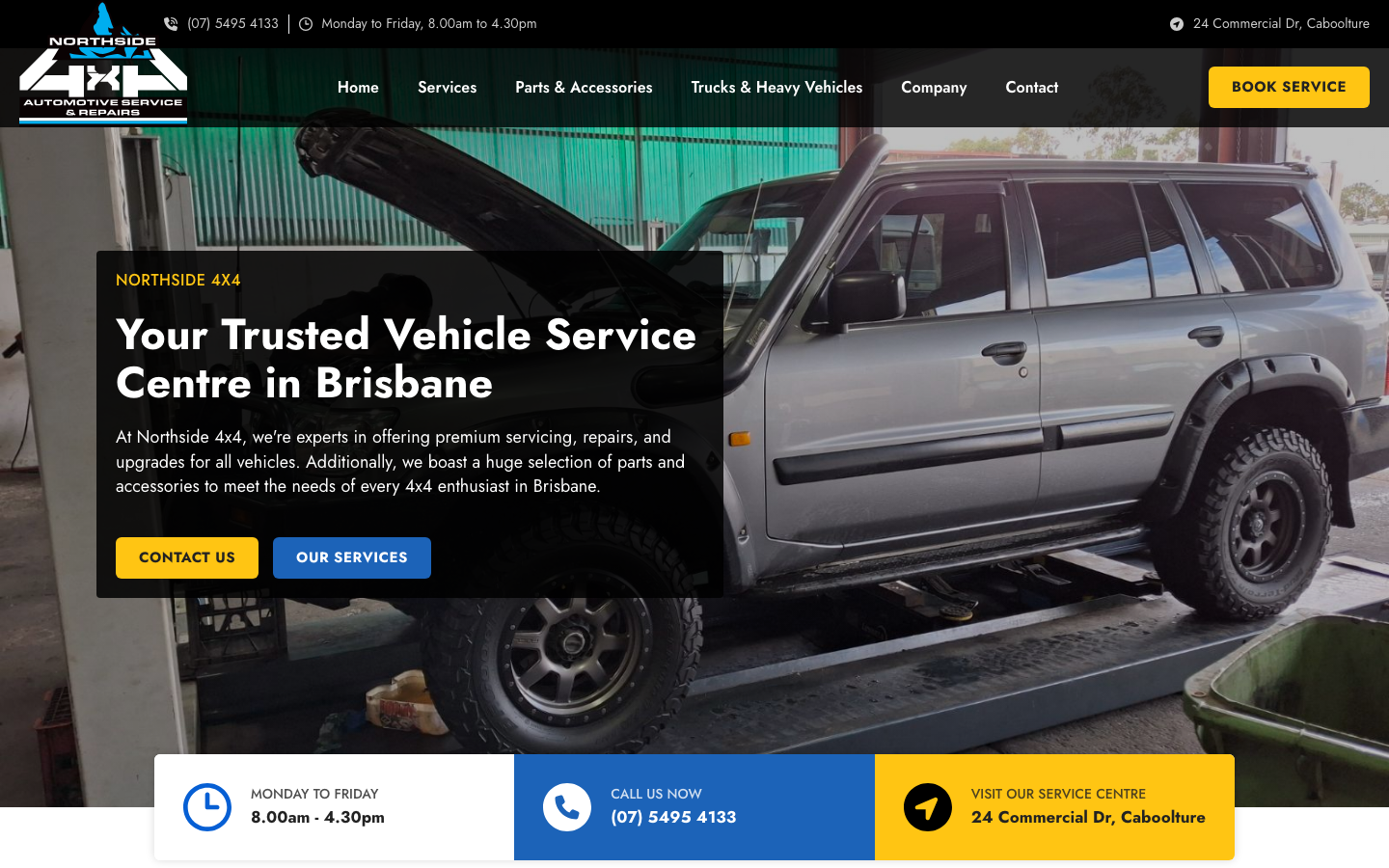 Northside 4x4 website homepage