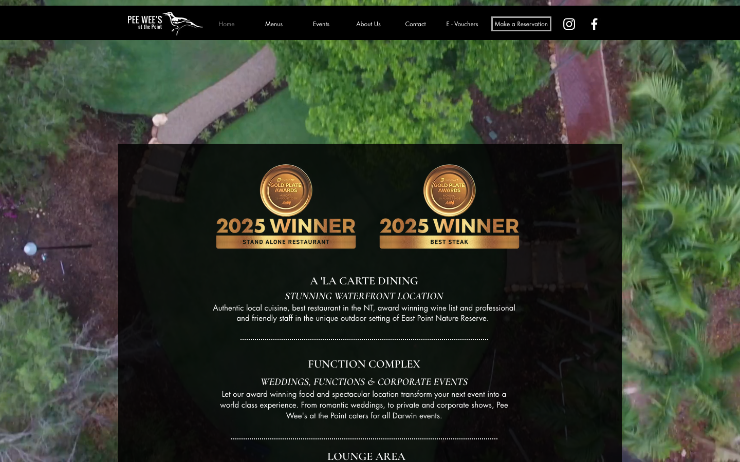 The 16 Best Restaurant Website Design Examples in Australia 9 Pee Wee's at the Point website homepage