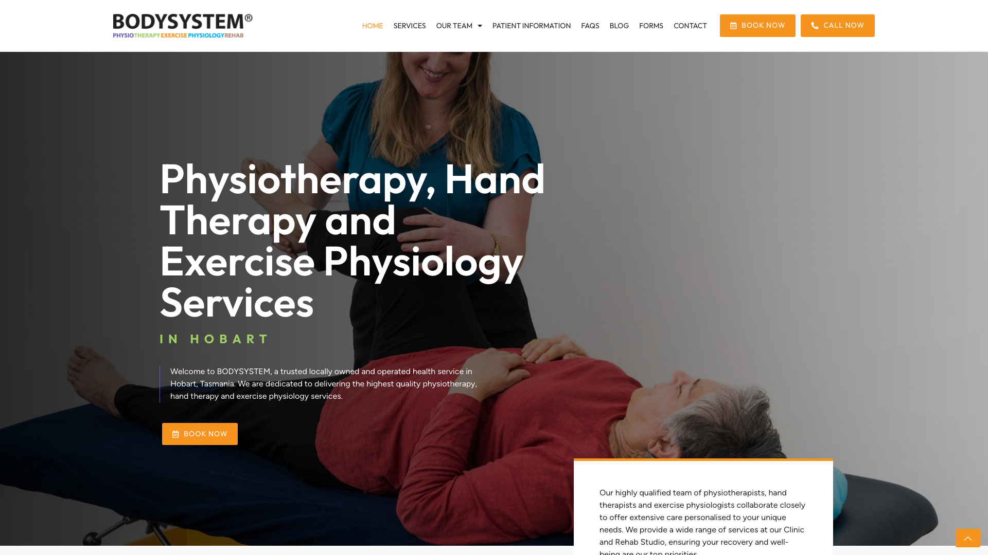 The 16 Best Physiotherapy Website Design Examples in Australia 12 BODYSYSTEM website homepage
