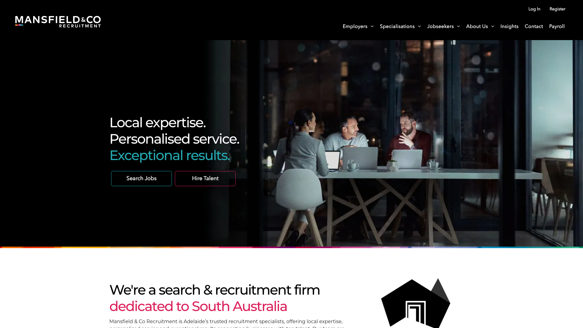The 17 Best Recruitment Website Design Examples in Australia 3 Mansfield and Co website homepage